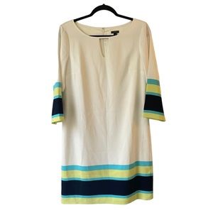 Ann Taylor 3/4 sleeve midi length shift dress size 6